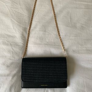 Mansur Gavriel Black Gold Crossbody Bag